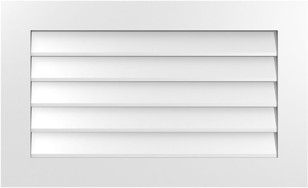 Ekena Millwork GVPVE20X2601SN Vertical Surface Mount PVC Gable Vent, 20 W Inch x 26 H Inch, Factory Primed White