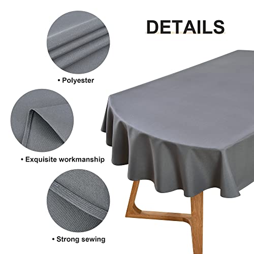 Wolkemer Ovale Tischdecke, 152,4 x 250,9 cm, waschbar, einfarbig, für Esszimmer, Hochzeit, Party, Bankett, Tischdekoration – Ansicht 5