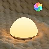 JolyWell Baby Night Light for Nursery, BPA-Free Silicone Tap Control Lamp with 4-Level Warm Light, 8 Colours, 1-Hour Timer, Rechargeable Portable Night Light for Babies and Toddlers