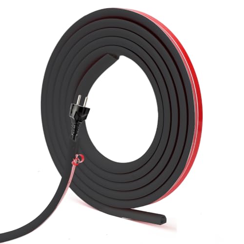 Umllpet Canaleta para cables autoadhesiva, con cinta adhesiva de espuma, lista para montar en la pared, cubierta de cable para el hogar, oficina, escuela (2 metros-negro)