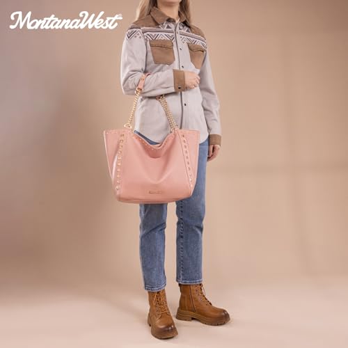 Image of Montana West Large Tote Bag for Women Oversized Shoulder Purses with Chain Handbags