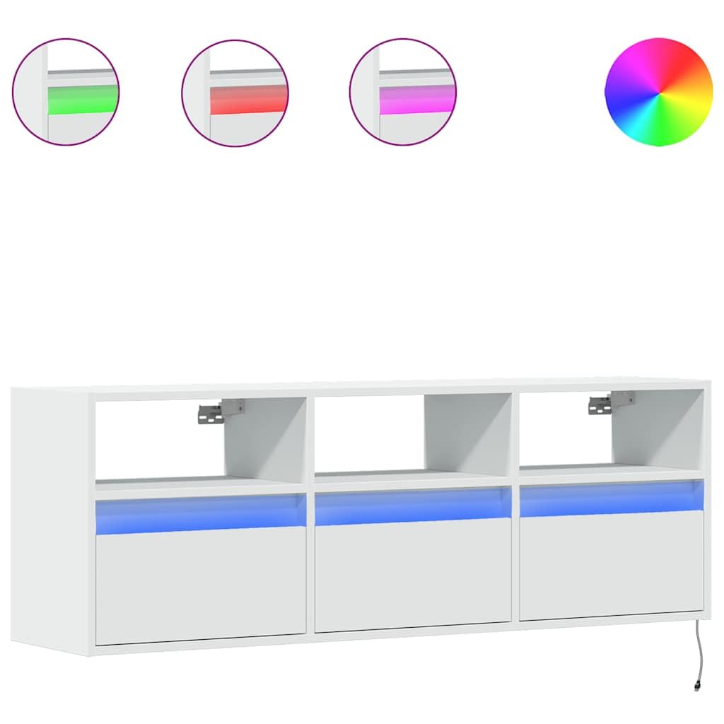 Madera resistente LED RGB para ambiente moderno Blanco 130x31x45 cm