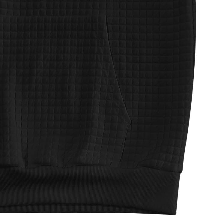 Men's Waffle Sweatshirt - Autumn Winter Quarter Zip Loose Fit Pullover for Vacation Daily Life - Image 5