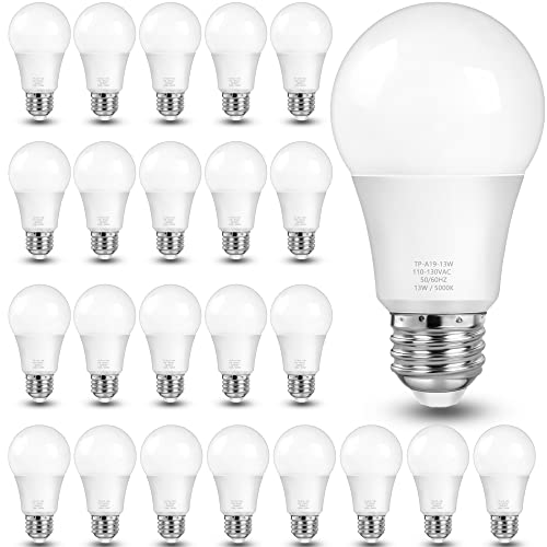MAXvolador 24 Pack A19 LED Light Bulbs, 100-125 Watt Equivalent, 1500 Lumens, 5000K Daylight, E26 Standard Base, Non-Dimmable, 13W LED Bulbs for Bedroom Living Room Home and Office Lighting MAXvolador 24 Pack A19 LED Light Bulbs, 100-125 Watt Equivalent, 1500 Lumens, 5000K Daylight, E26 Standard Base, Non-Dimmable, 13W LED Bulbs for Bedroom Living Room Home and Office Lighting