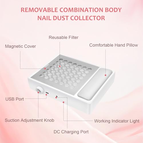 Recolector de polvo para uñas GCCSJ con filtro reutilizable miniatura 7