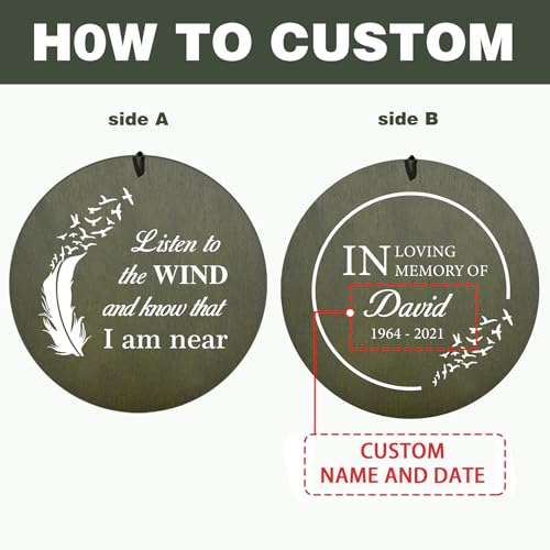 Image of ASTARIN Memorial Angel 36 inch Wind Chimes, Personalized Name Sympathy Wind Chime, in Memory of Loss Mom Loved One, Large Deep Tone Bereavement Windchimes for Outdoors Outside(Produced in Texas)