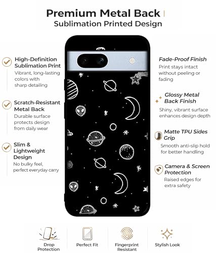 Image of Amazon Brand- Solimo Solar System Premium 2D Printed Metal Back Case Compatible with Google Pixel 7A 5G