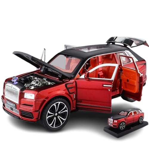 Image of Alokik Enterprise Compatible for 1:32 Rolls Royce Cullian Masory Toy Car Model, Diecast Collectible Pull Back Model Car with Sound and Light, Toy Gift Vehicles for Adults Kids Boys Girls【Red】