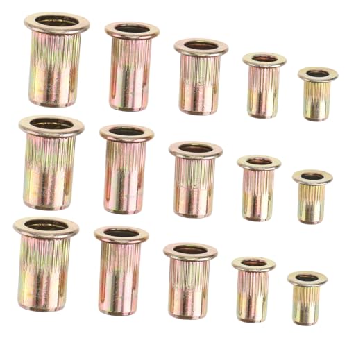 STOBAZA 100 Pcs Carbon Steel Rivet Nut Kit Threaded Zinc Plated Rivets Nuts Mixed Screw Nut Fastener Metal Nut