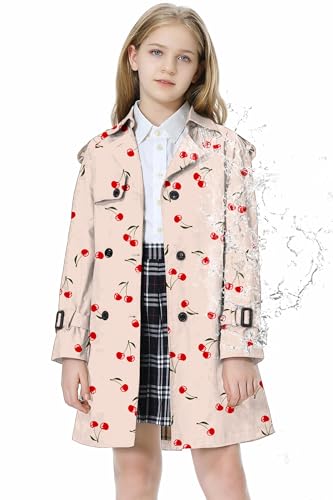 Image of Betusline Womens & Girls Waterproof Trench Coat Double Breasted Lapel Overcoat Outerwear, 3 Years - Women 2XL