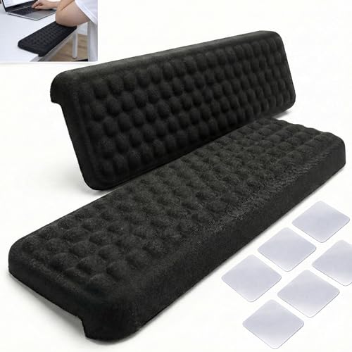 WESTERN COMFORT L-Shaped Desk Edge Cushions (2 Pack) for Elbow & Wrist Relief Ergonomic Non-Slip Memory Foam Office Desk Arm Rest Pad for Gaming & Work Comfort Breathable Lycra with Massage Dots