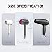 BABONIR Ionic Hair Dryer, 1875W Fast Drying Blow Dryer with Diffuser and Concentrator Nozzle, Foldable Design, Negative Ion Hairdryer, 3 Heat 2 Speed Settings, Lightweight for Home & Travel, Gray