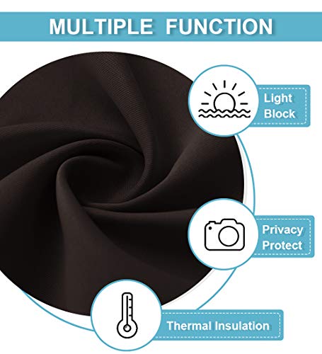 RYB HOME Blackout Window Curtains Insulated Drapes Rod Pocket Curtain Morden Panels for Cafe Shop Window Treatments D?or Draperies Energy Efficient for Bedroom, W 42 in by L 54 in, Brown, Set of 2