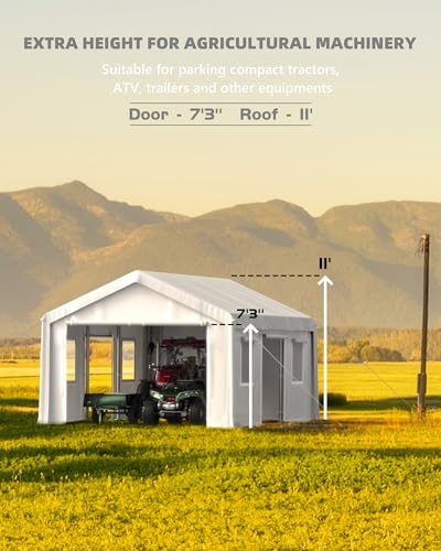 Garveelife GL-1320-WHVEL 13 X 20 Ft Carport Heavy Duty, Portable Garage thumb #4