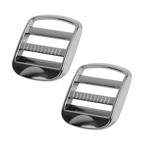 Stegschnalle, 2 Stück, 25 mm Breite, aus Metall, in Grau-Schwarz, für bis 25 mm breite Gurtbänder, Leiter Schnalle zum Einfädeln, Ersatz Steg Schnalle, Stegschnalle Reparatur, Rucksack Leiterschnalle