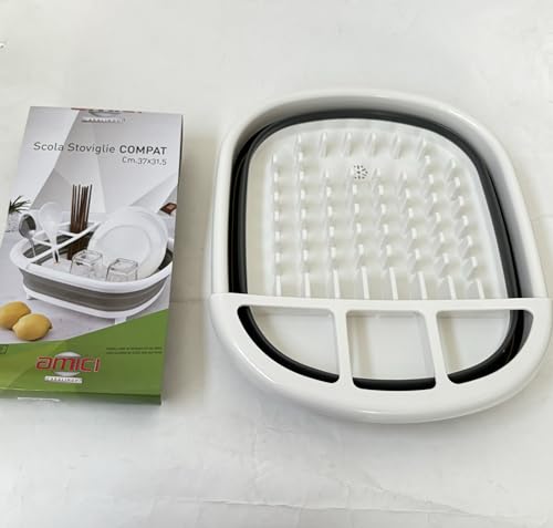 HOMELY SCOLASTOVIGLIE COMPAT (37x31,5cm) SALVA SPAZIO, Apribile e Richiudibile con Facilità, Con appositi spazi per Posate,Piatti e Bicchieri ART.TAN69422