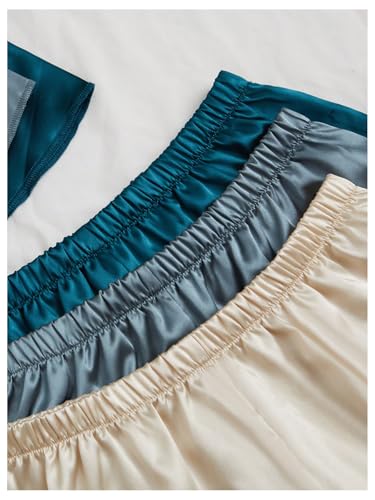 GORGLITTER Women's 6 Piece Lounge Set Satin Cami Top Shorts Pajama Sets4