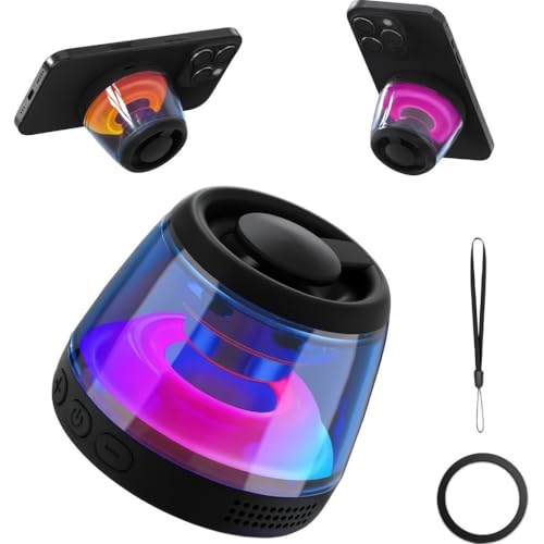 Caixa de som Bluetooth portátil com luz LED RGB, suporte magnétic...