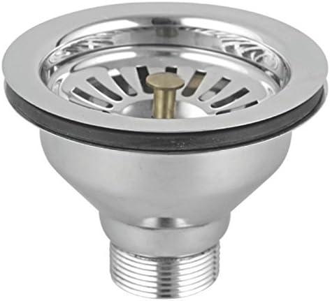 Stainless Steel Heavy 4" inch | Waste Coupling for Kitchen Sink | Drain Strainer for Kitchen Wash Basin | Drain Outlet with Marble Finish (Chrome Finished) Round