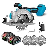 Yofidra Mini sega circolare a mano, 1400 W, senza spazzole, con batteria da 3,0 Ah, 6000 rpm