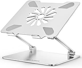 BoYata Laptop Stand, Ergonomic Adjustable Computer Stand, Lightweight Aluminum Laptop Holder Compatible for MacBook Pro/Air, Samsung, Dell XPS, Lenovo Laptops & Tablets Up to 14 inches-Sliver