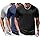 ALUS Camisetas de treino masculinas de manga curta atlética para academia, Pacote com 3, preto, azul, cinza, XGG