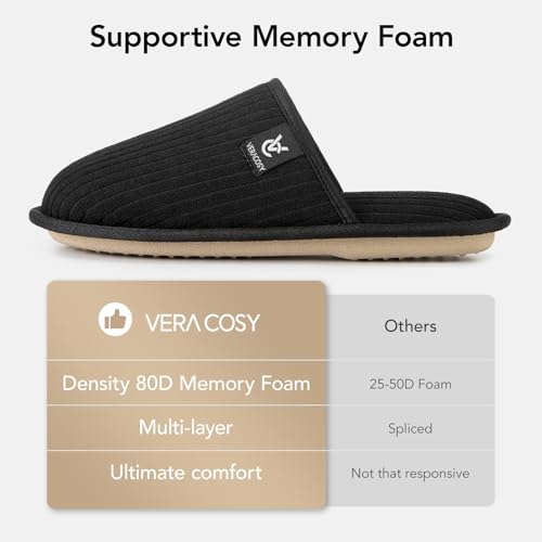 VeraCosy Women's Comfy Scuff Slippers Soft Terry Cloth Memory Foam Home House Shoes4