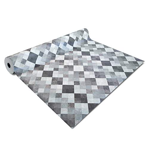 casa pura Mosaic Effect Vinyl – Flooring | PVC Decking Roll | Non-Slip Laminate Surface | Floor Covering – Laminate Floor Covering - Mosaic Effect Aqua - 200x600 cm