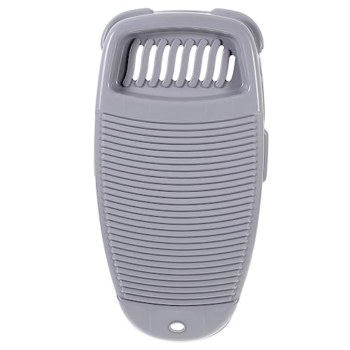 Housoutil Anti- Slip Washboard plastic washboard, non slip wash board for hand washing cloths, hand washing board hand washing clothes tool for small clothing underwear (s, grey) Small Wash Basin