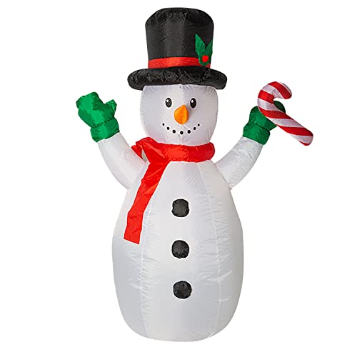 Eye-Catching Multicolor Inflatable Snowman with Disco Lights, 1.5m (1 Pc.), Fun & Festive Holiday Decor