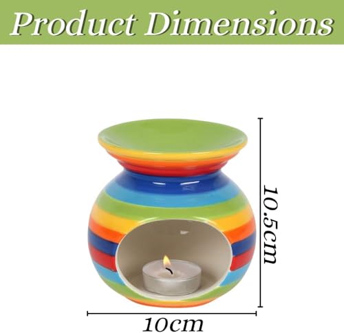 Diffuseur d'huiles essentielles céramique arc-en-ciel et brûleur de cire - 5