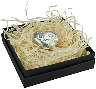 6th Your My One In A Million Gift - 6th Anniversary Metal Heart Pebble Gift -Keep My Heart Close
