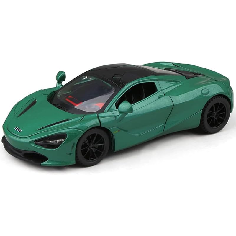 Image of Kids Model 1:32 Mc-Laren 720s Die Cast Metal Car Pull Back Action Opening Doors with Realistic Engine Sound Lights Toy Car Gift for Boys - Green