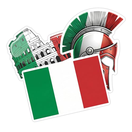 [3PCS] Italian Flag Sticker Gifts for Men Bold Vinyl Decals Featuring Italy