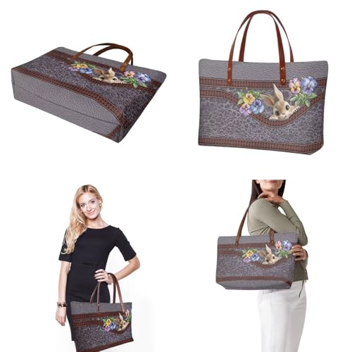 Image of Top Handle Purse for Women, Large Tote Handbag With PU Wallet Set, Gift for Mom
