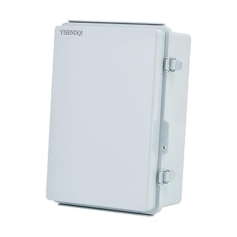 YISENDQI Waterproof Electrical Outdoor Junction Box, IP67 Weatherproof ABS Plastic Enclosure with Mounting Plate,Stainless Steel Wall Brackets (11.2
