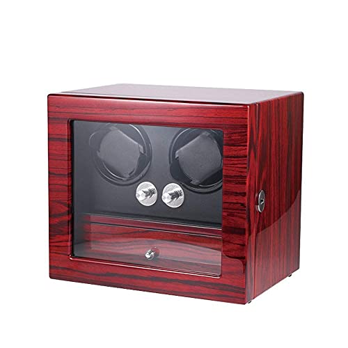 Remontoir montre Watch Winder fait main avec boîte de rangement en bois verni