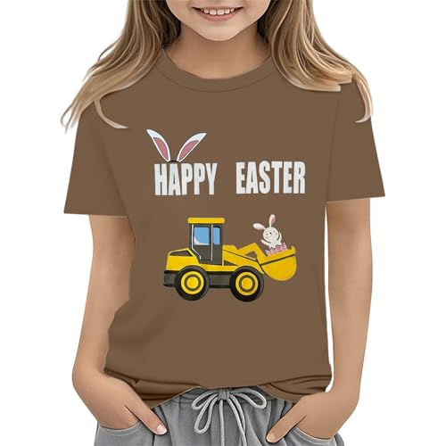 Boys Girls Easter Days T Shirt Baby Kids Short Sleeve Clothes Tops Teen Children Round Neck Cute Bunny Graphic Tees