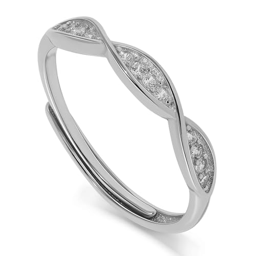 Bague infini empilable argent 925 ajustable ne verdit pas
