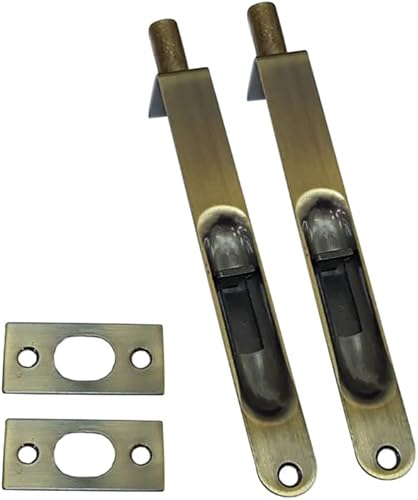 Miniatura 22 de QCAA Perno redondo de latón macizo, 6 ", latón macizo, negro mate, paquete de 2, fabricado en Taiwán