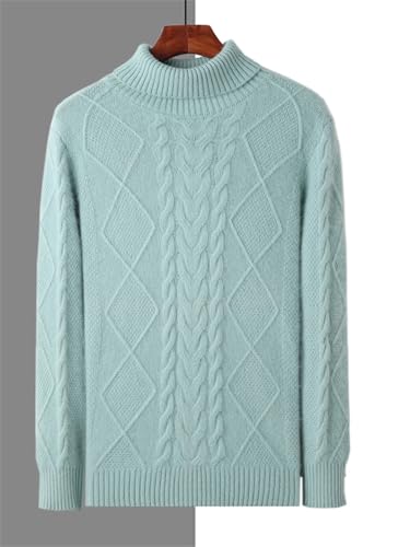 Men’S Thick Cashmere Turtleneck Pullover Sweater Cable Knit Warm Casual Business Style Long Sleeve Jumper Top2