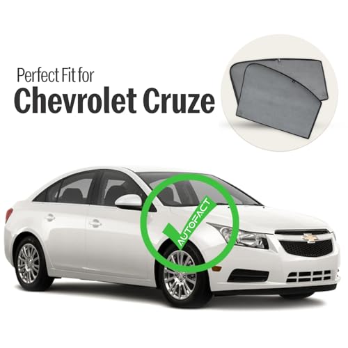 Image of Autofact Car Sunshades for Chevrolet Cruze, UV Protection, Useful Car Accessories, Custom fit Sun Shades for Side Windows, Set of 4