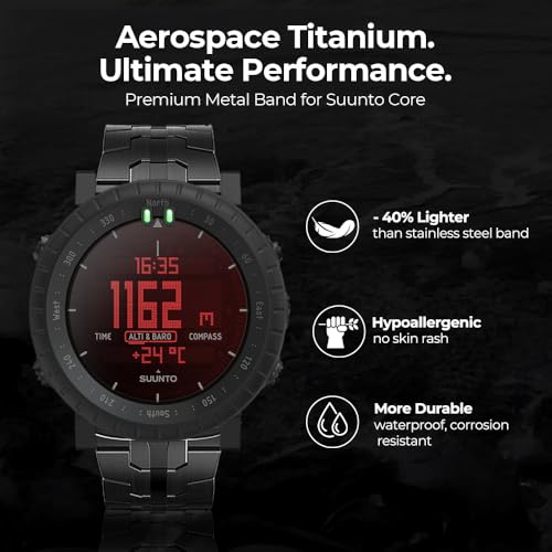 Correa metálica de titanio compatible Suunto Core 24mm miniatura 2