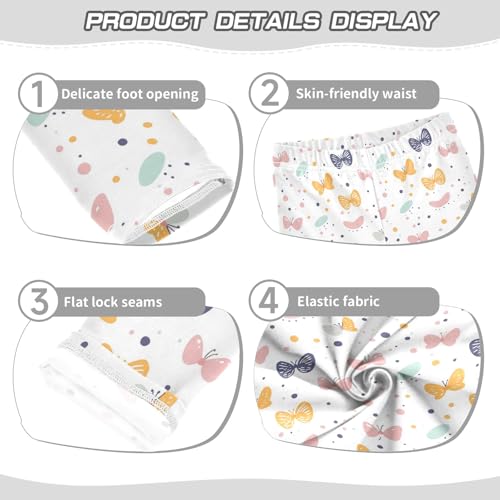 Hand-Drawn Butterfly Point Girls Leggings Kids Yoga Pants Athletic Tights Pants 4-10 Years3