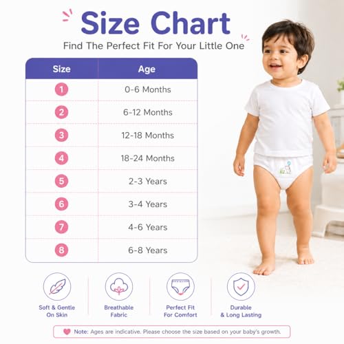 Image of White Colored Panty /Brief /Bloomer for Girls & Boys, Very Soft & Comfortable Cotton Fabric