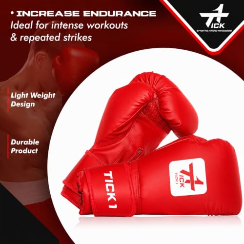 Image of Boxing Gloves (8 oz) for Youth & Teens (Ages 8-12)-Synthetic Leather Punching Gloves for Older Kids Training,Kickboxing, Muay Thai & for Professional Competition or Fast Speed-Bag Work (Red)