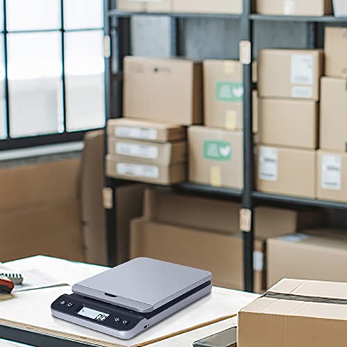 Image of QP Shipping Scale, 86lb /0.1oz High Accuracy Digital Postal Scale for Packages, Hold /Tare Function, Backlit LCD Display, Flip-up Holder, Postage Scale, Mail Scale, Battery & Tape Measure Included