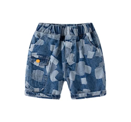 Meufam Unisex Kids Toddler Little Boys Elastic Waist Denim Shorts Summer Pull-On Bottoms Jean Short Pants with Pocket