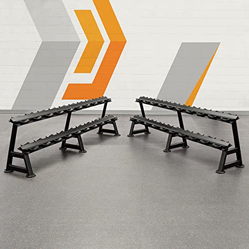 METIS Pro Urethane Dumbbell Rack Sets - 2-Tier Stand for Commercial ...