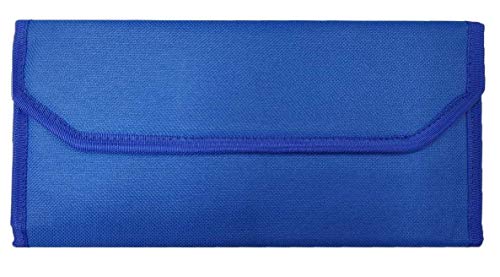 Image of Magpie Collection Nylon Multipurpose Expanding Cheque Book Holder Multi Pocket Travel Organizer Document Bag for Small Accessories- 24 * 12 CM Blue